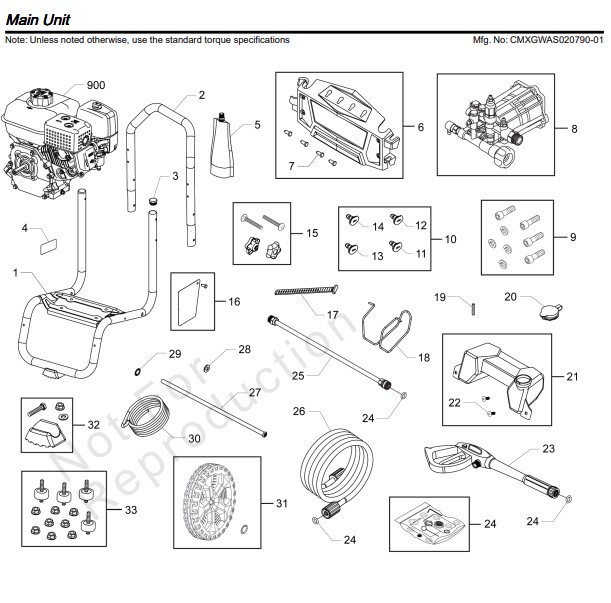 Craftsman Pressure Washer CMXGWAS020790-01 Parts